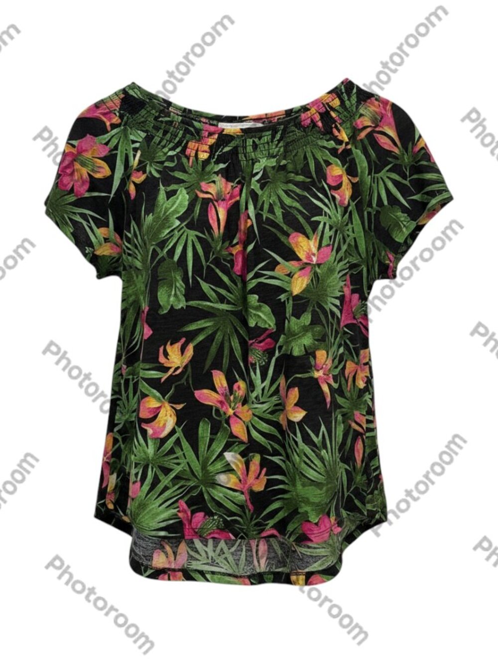 Juniper + Lime Black Women's Floral Blouse XL